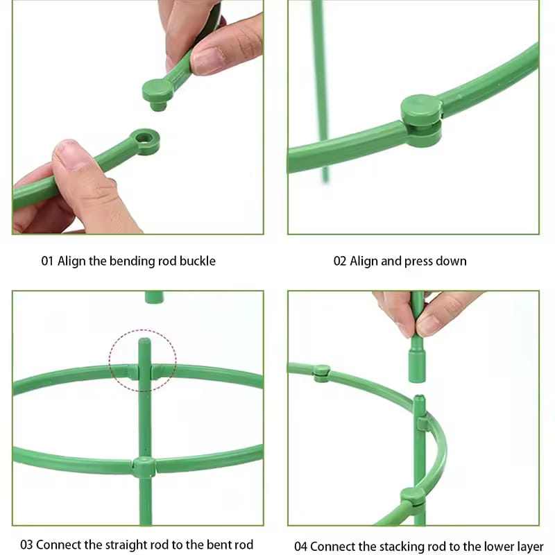 Garden Plant Support Stakes, Stackable Plastic Plant Support, Flower Support Stack For Outdoor And Indoor Garden Plant Support Stakes, Stackable Plastic Plant Support, Flower Support Stack For Outdoor And Indoor